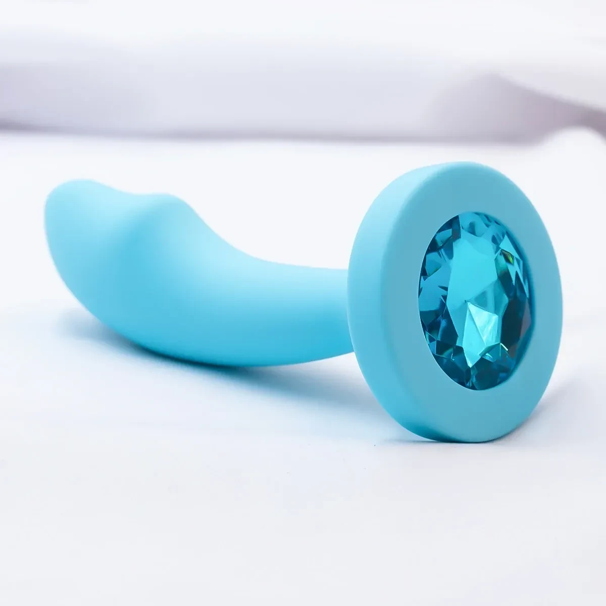isensualflow net blue silicone butt plug crystal base