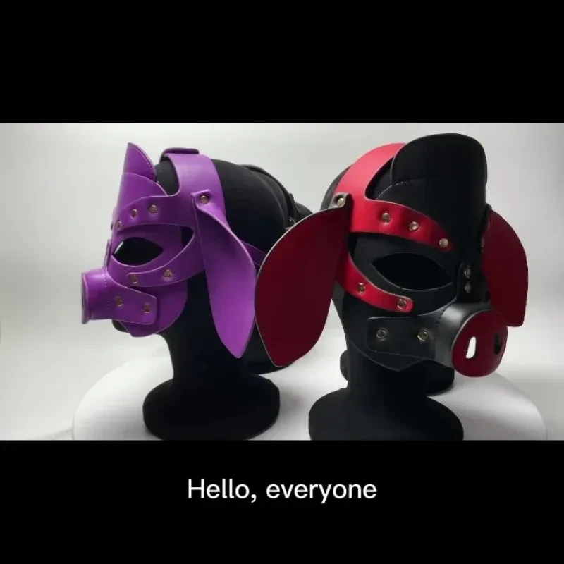isensualflow net pu leather pig head pup hood