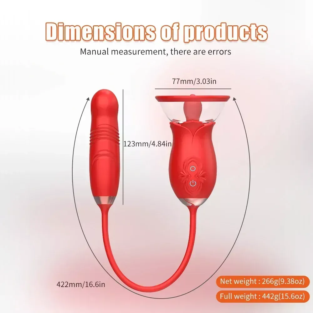 isensualflow net rose dildo vibrator telescopic thrusting