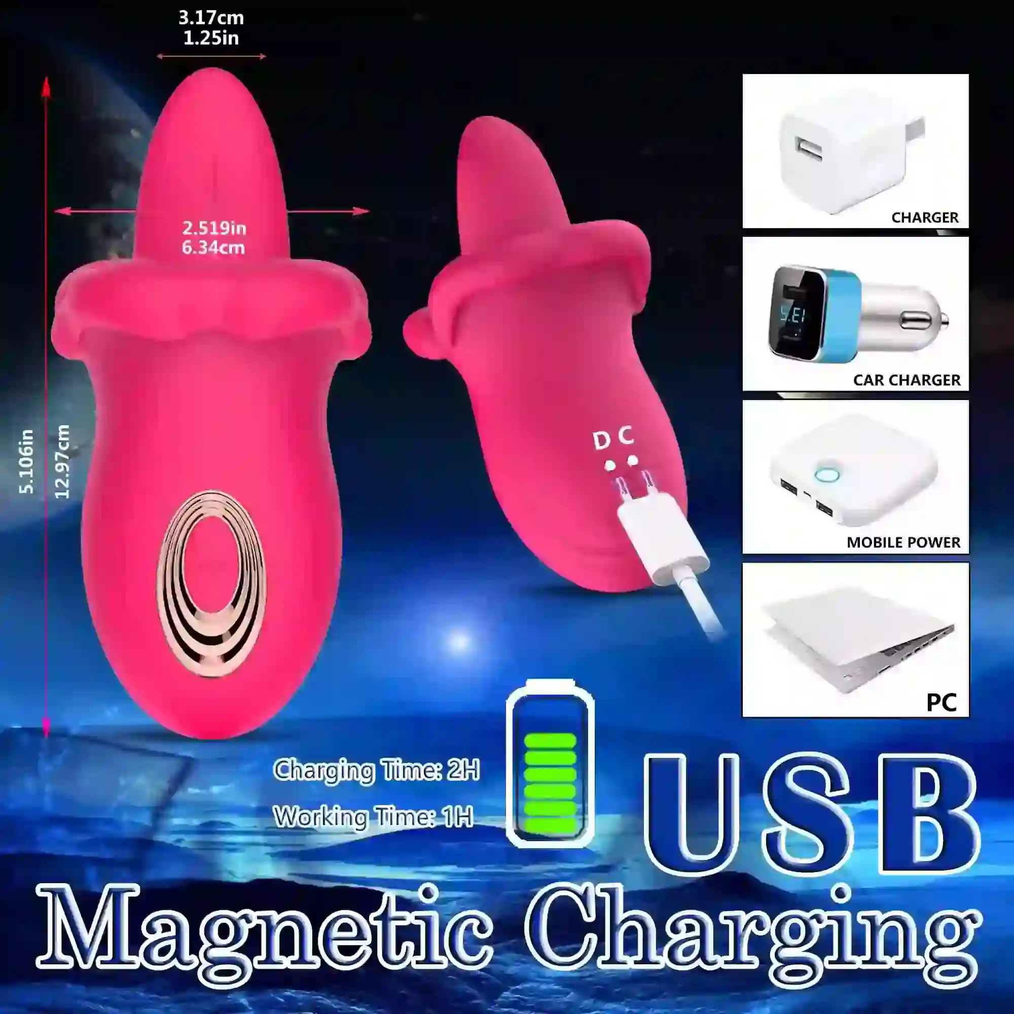 isensualflow net rose flower silicone vibrator pink