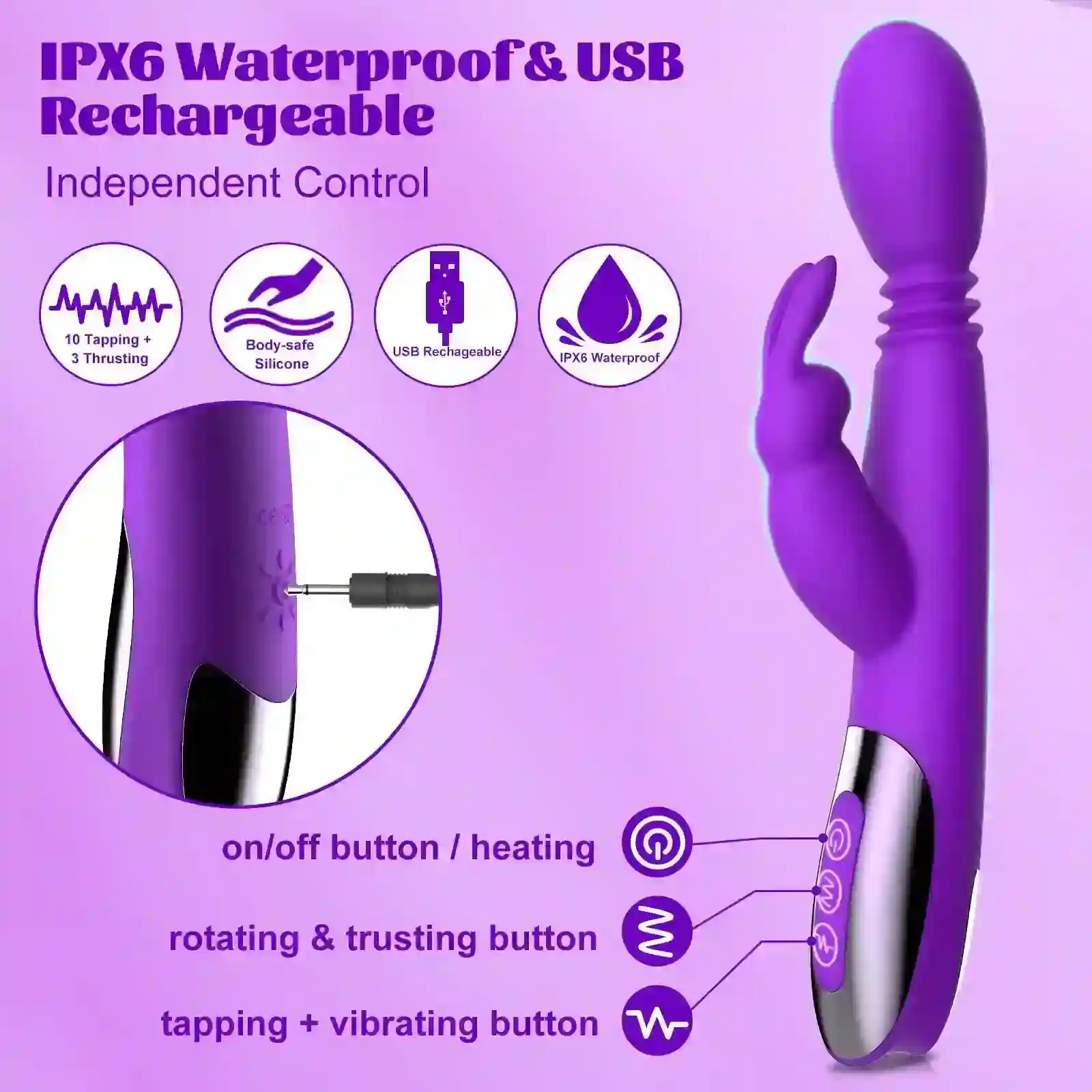 isensualflow net silicone rabbit vibrator heated thrusting