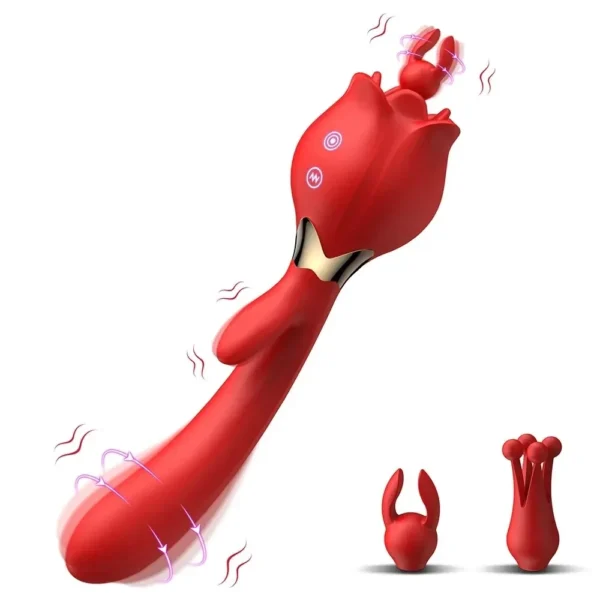 isensualflow net silicone rose vibrator with rotation