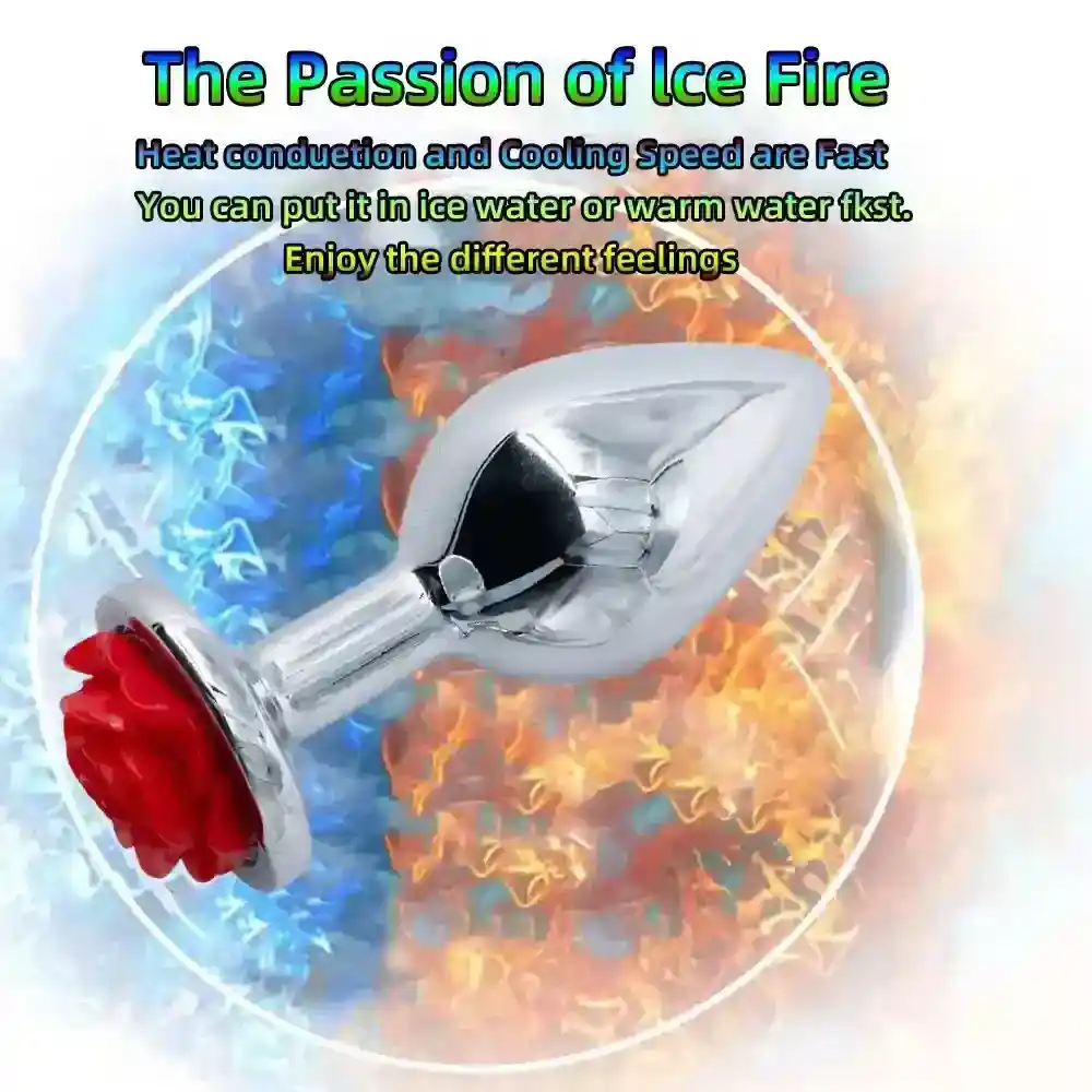 large metal anal plug rose