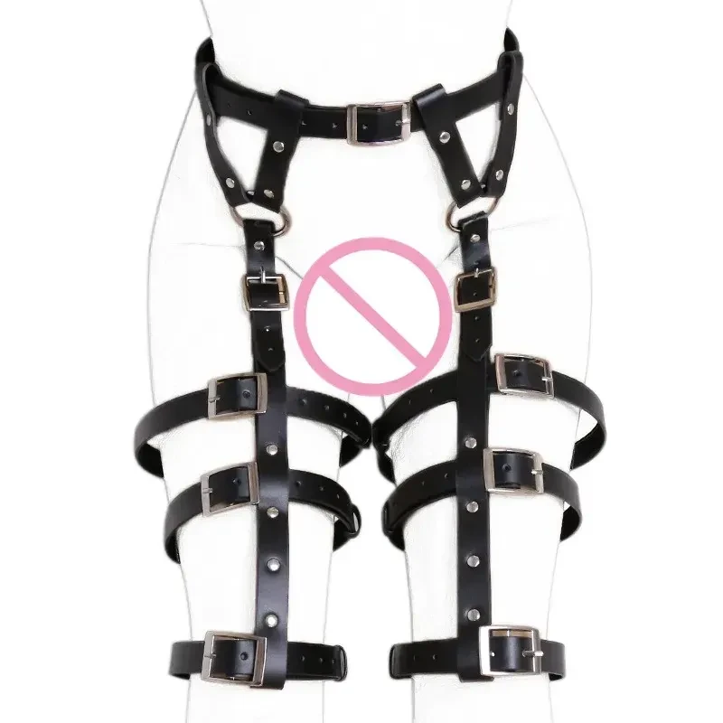 leather restraint harness black