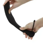 long handle black leather whip