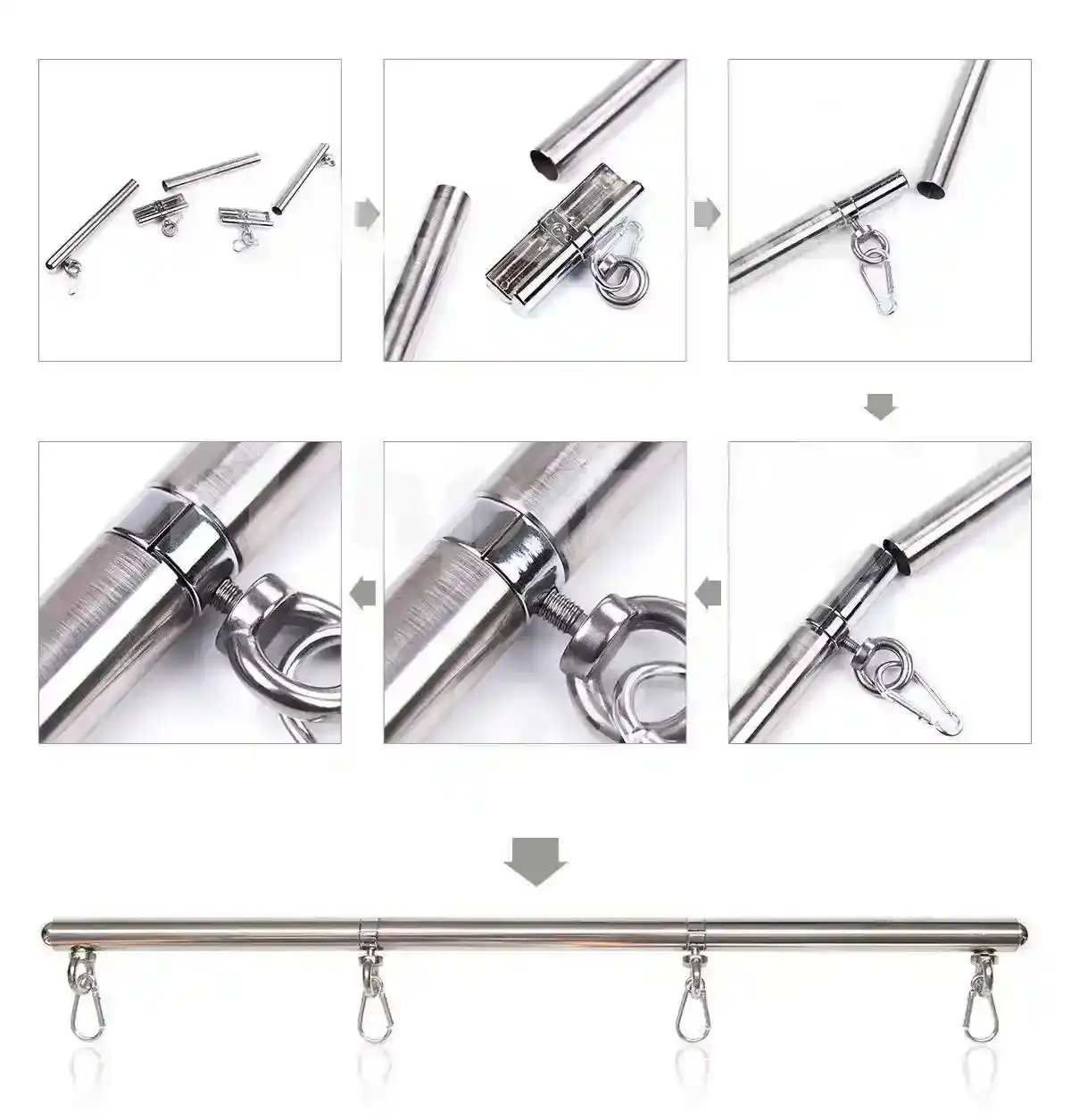 luxury bondage spreader bar silver
