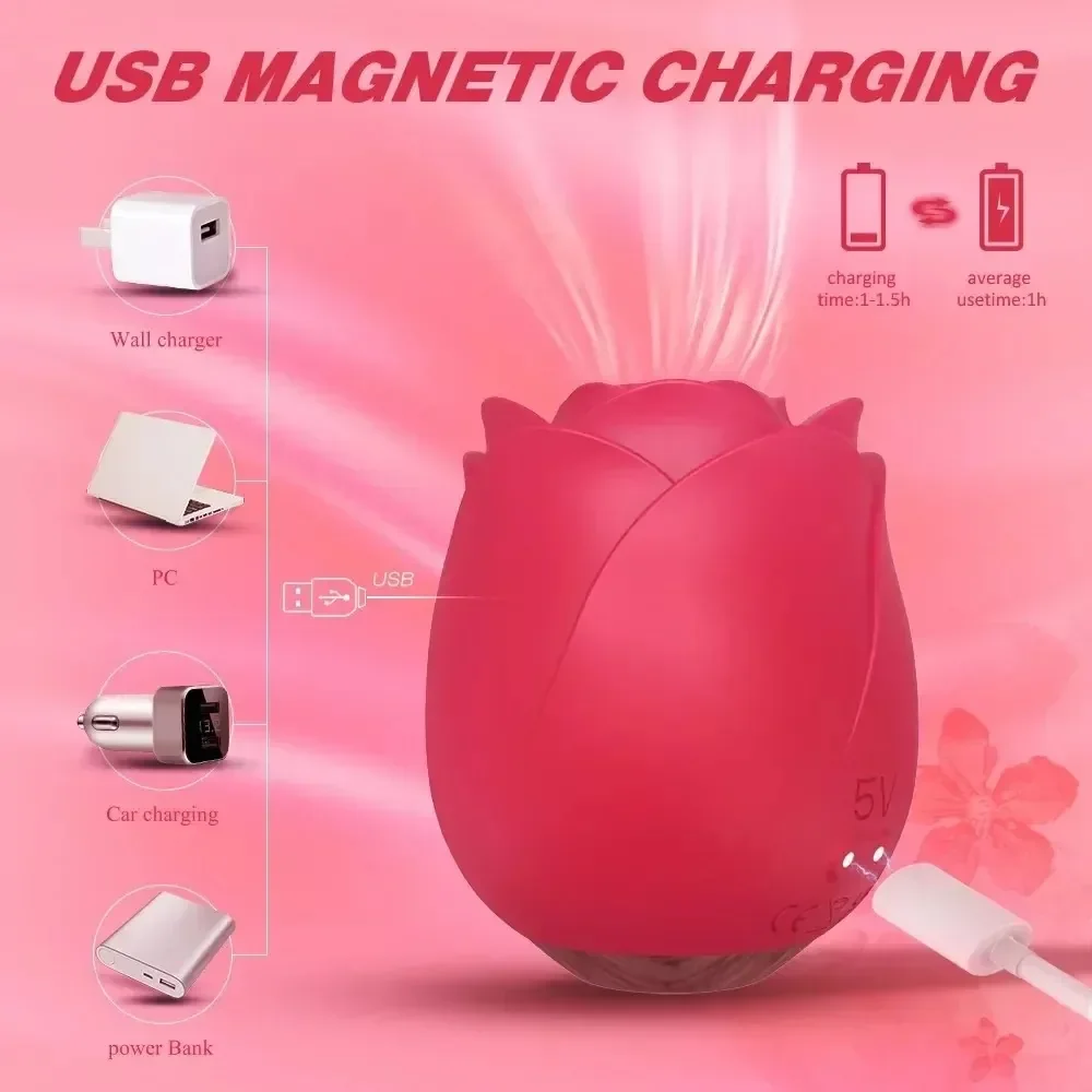 magnetic usb charging rose toy