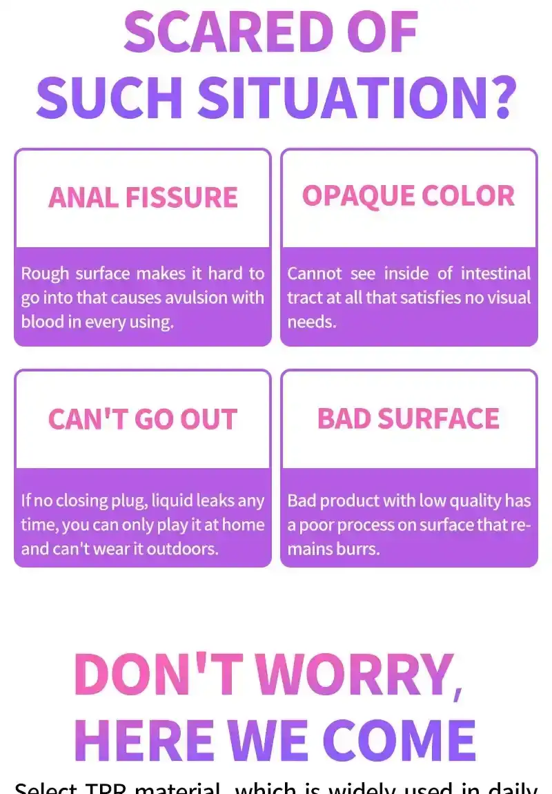 medical grade tpe anal plug clear