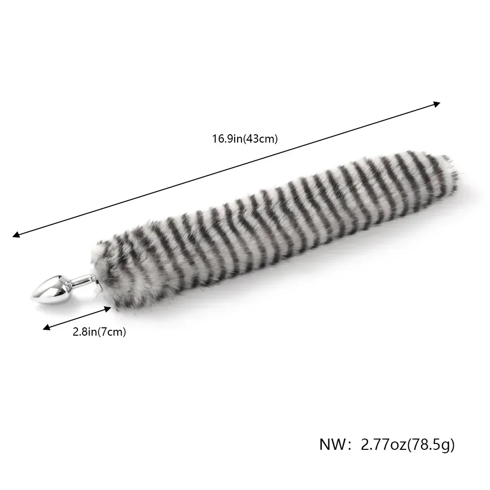 metal anal plug with fox tail