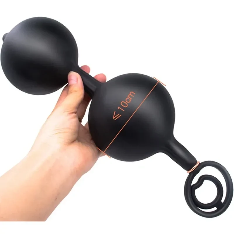 metal ball anal plug tpe 2