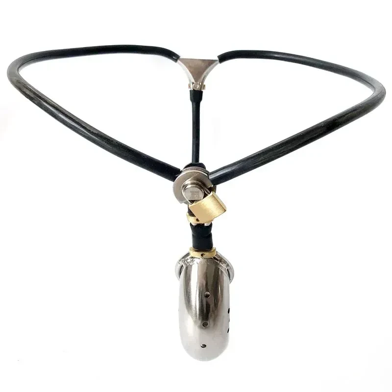 metal chastity cage with plug