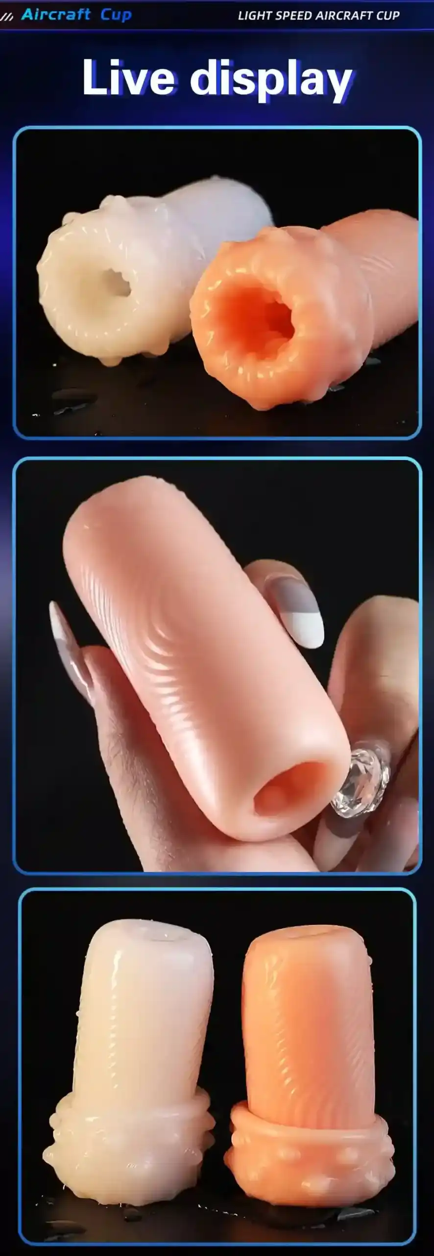 multi textured tpe masturbator for men