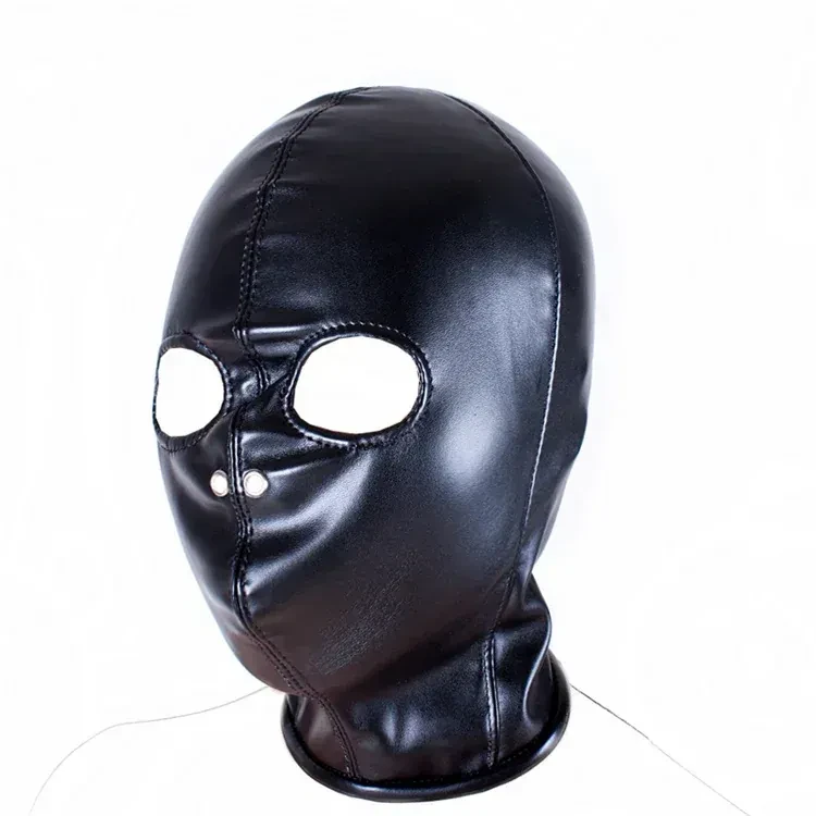 open mouth pu leather headwear