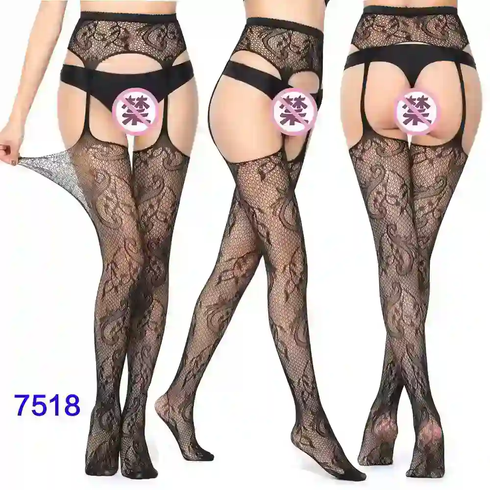 open weave fishnet stockings black