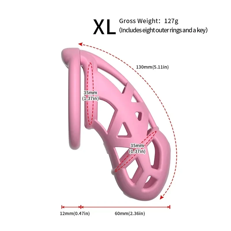 pink abs chastity cage small