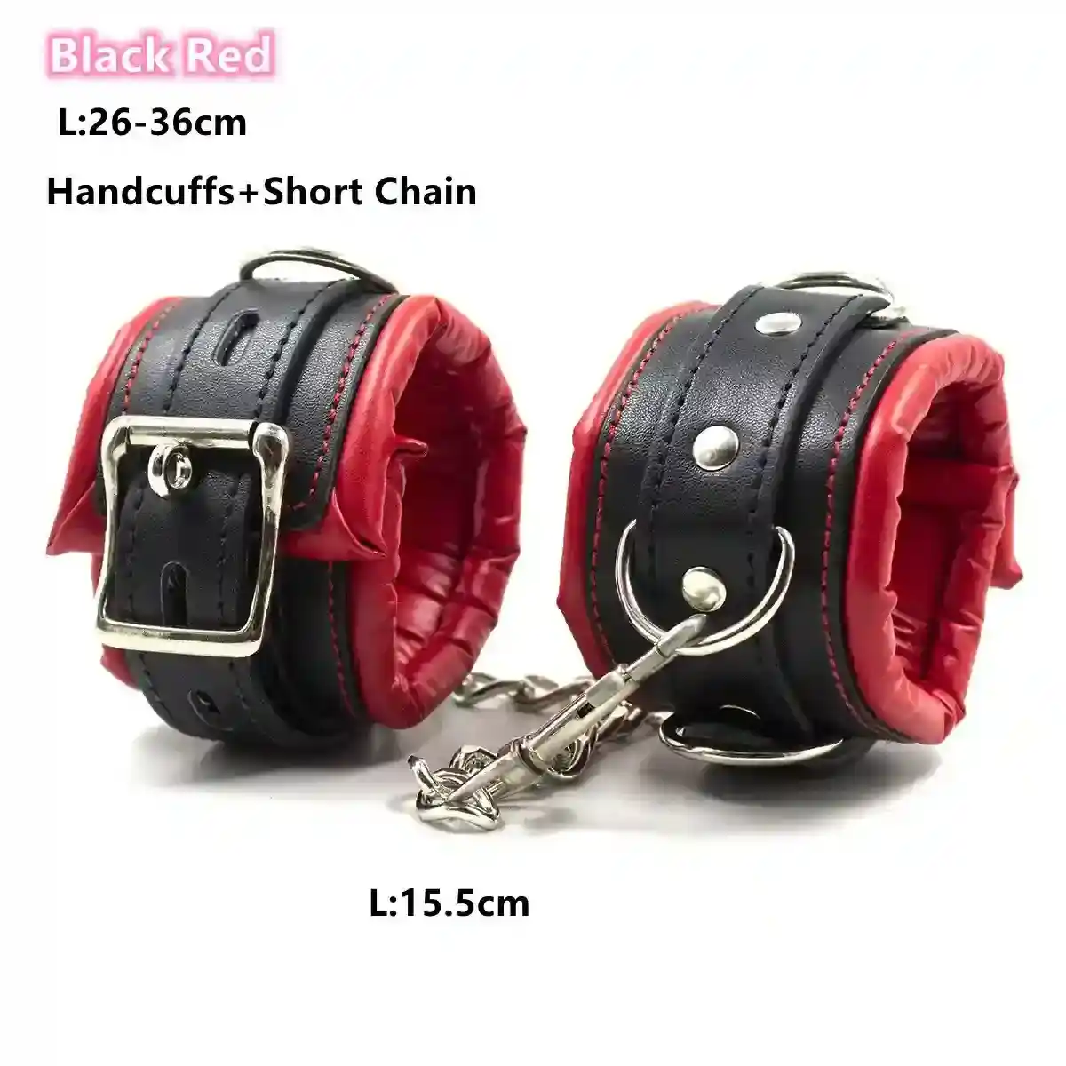 pink bdsm pu leather restraint cuffs