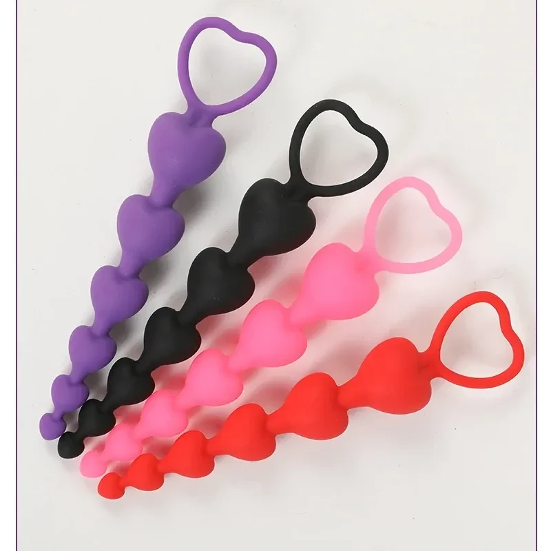 pink silicone heart anal plug
