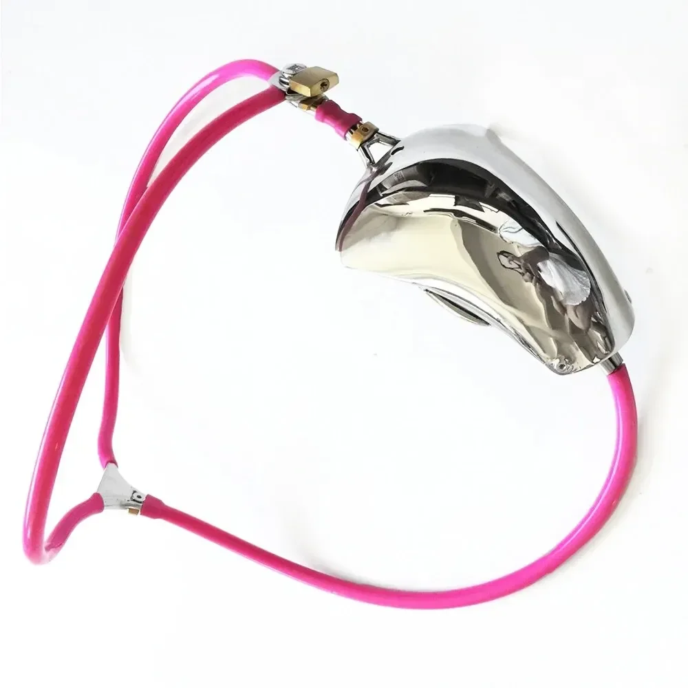 pink silicone lined chastity device