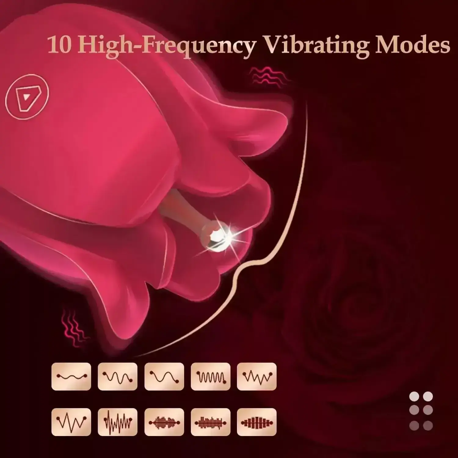 pink silicone rose vibrator waterproof