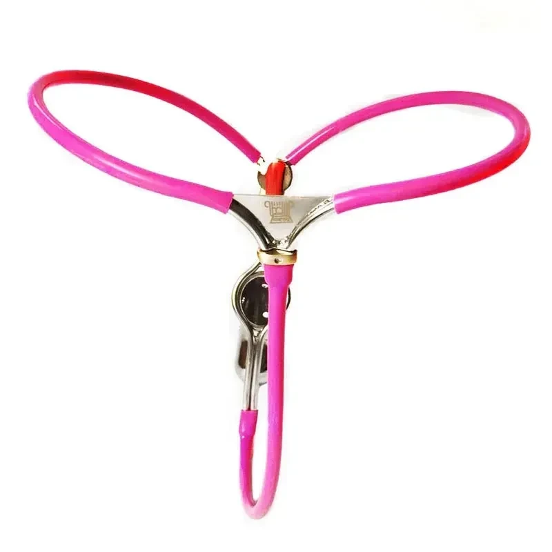 pink steel chastity cage device