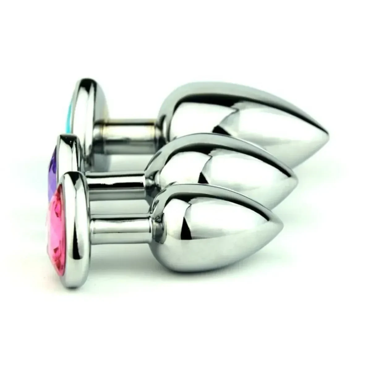 polished steel heart shaped anal toy
