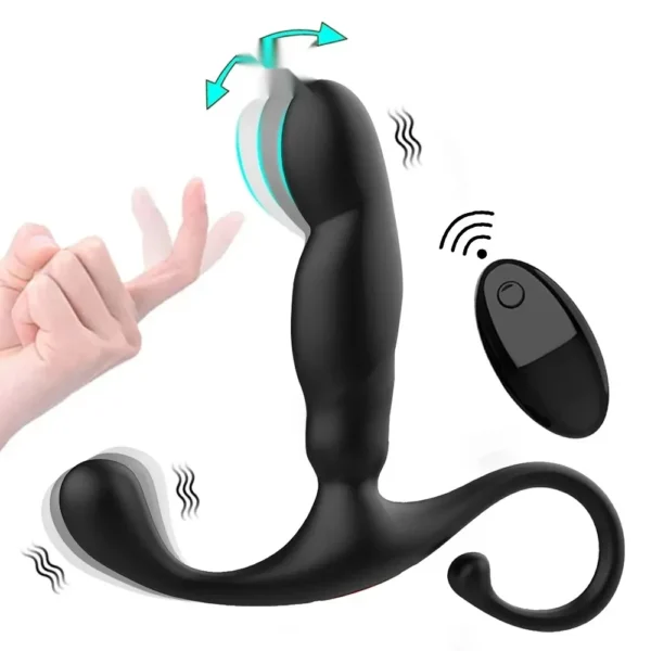 portable prostate massager remote black