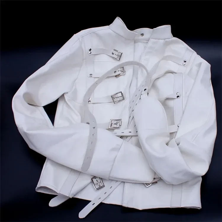 premium white pu leather restraint set