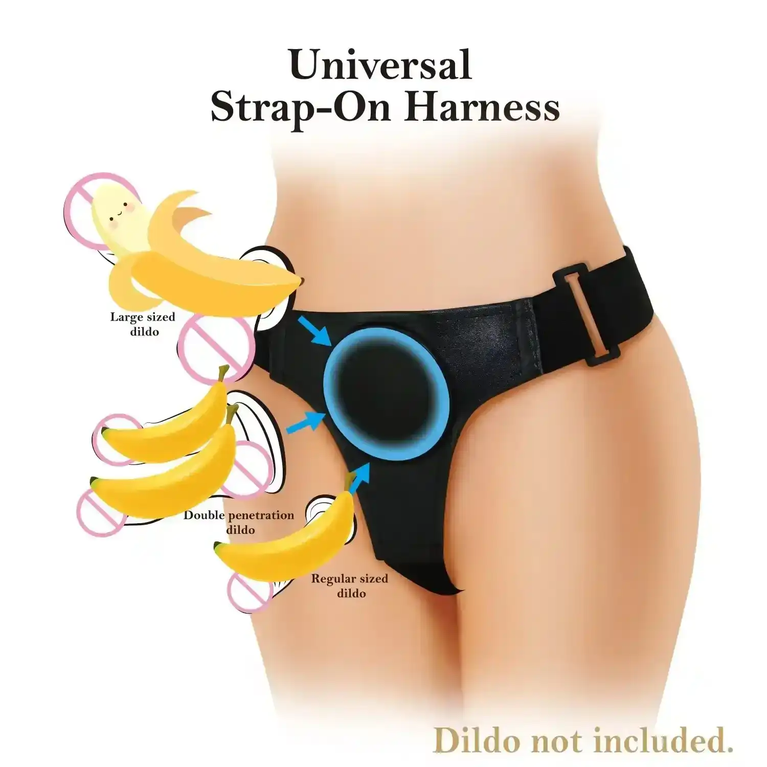 pu leather hands free dildo holder