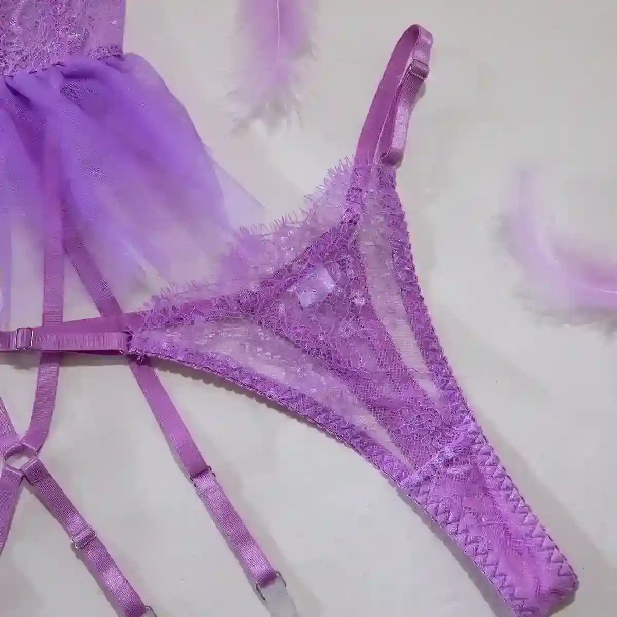 pull on style mesh bra set