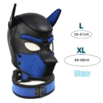 puppy play hood with neck restraints