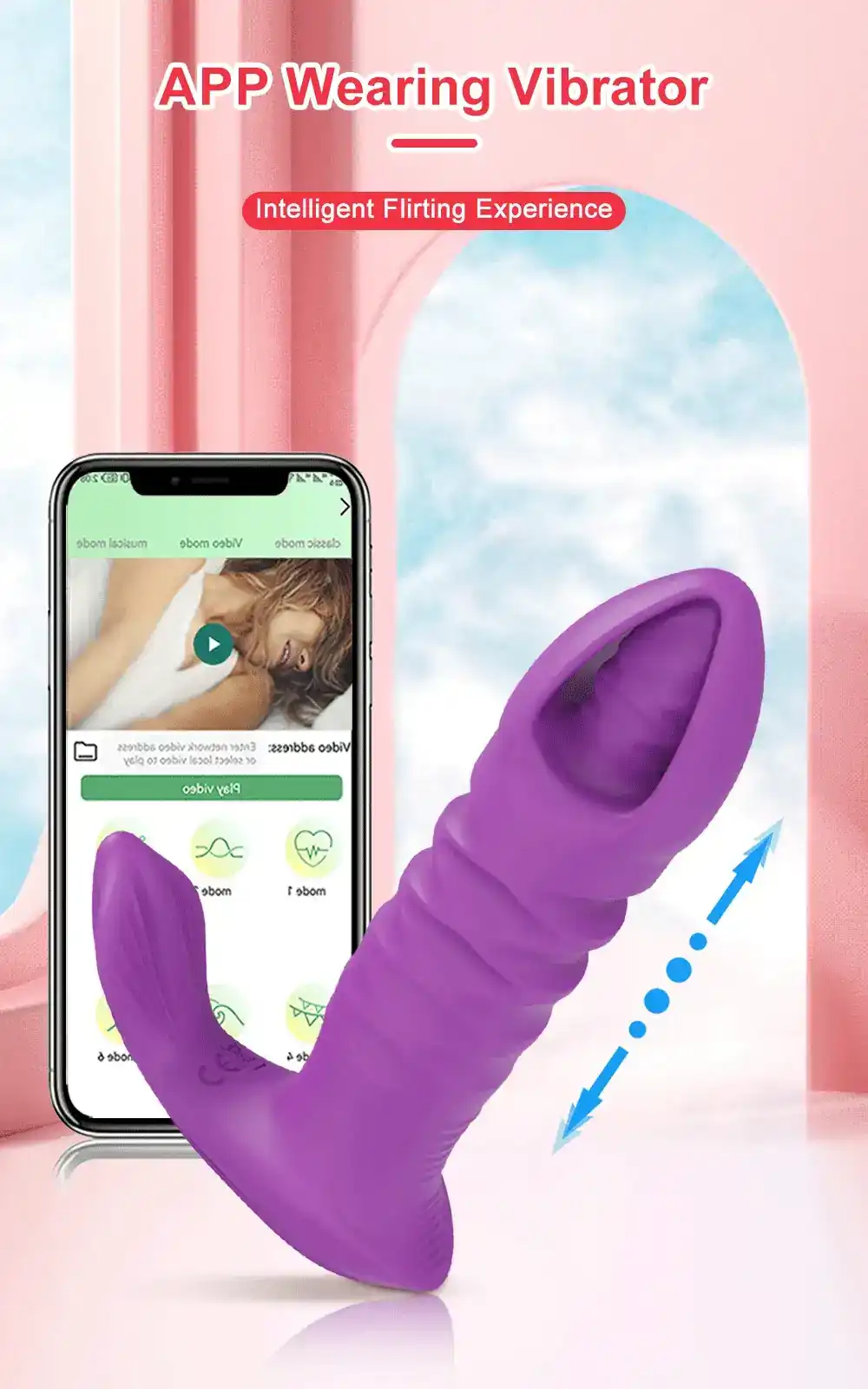 purple app control thrusting vibrator