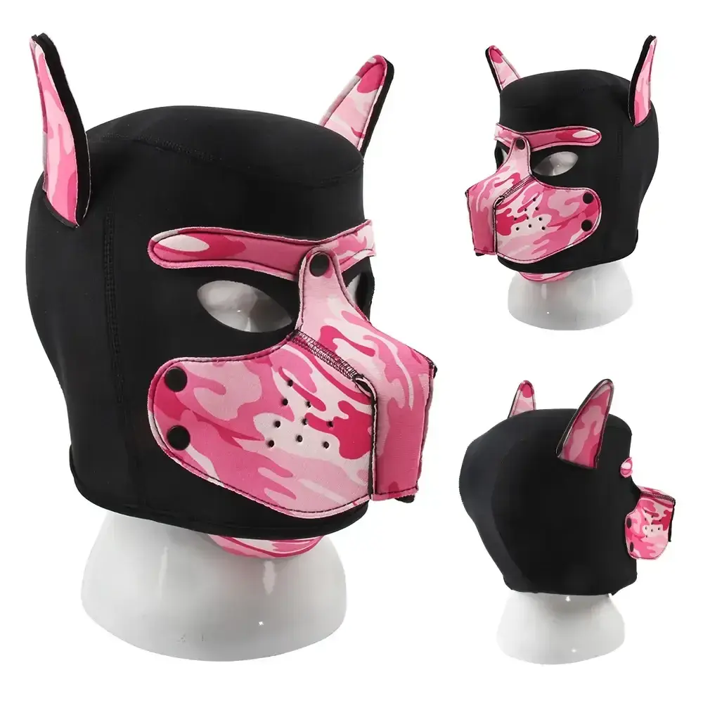 pvc pet play head mask