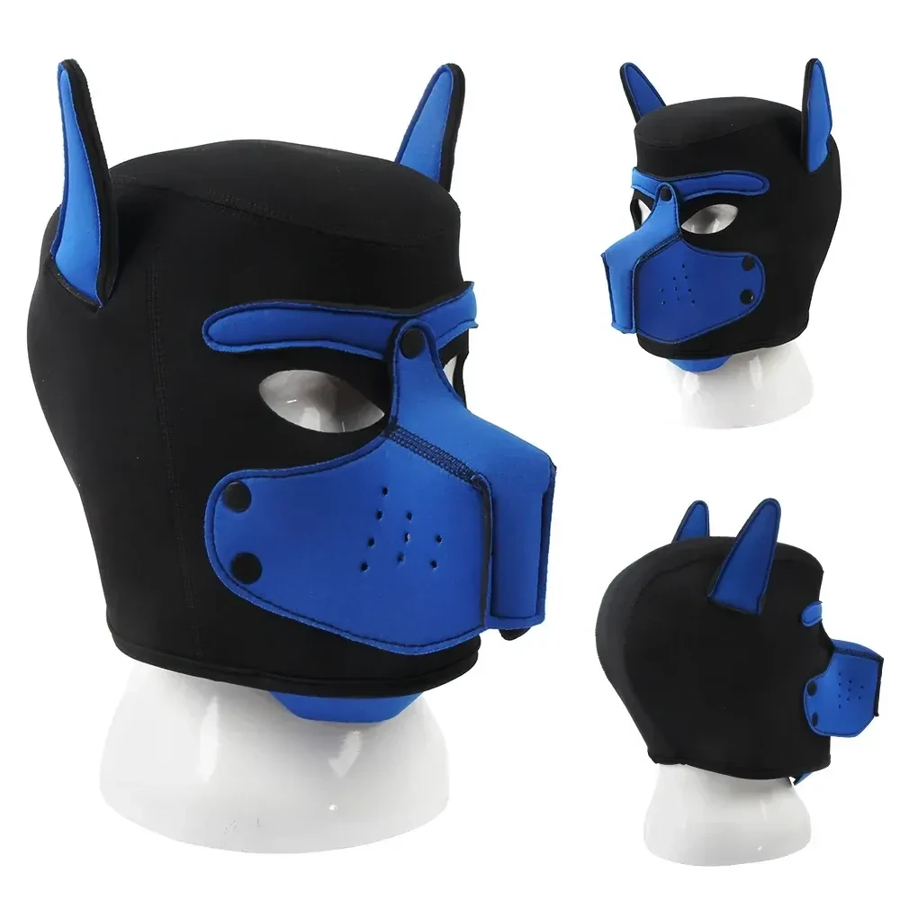 pvc pet play mask black