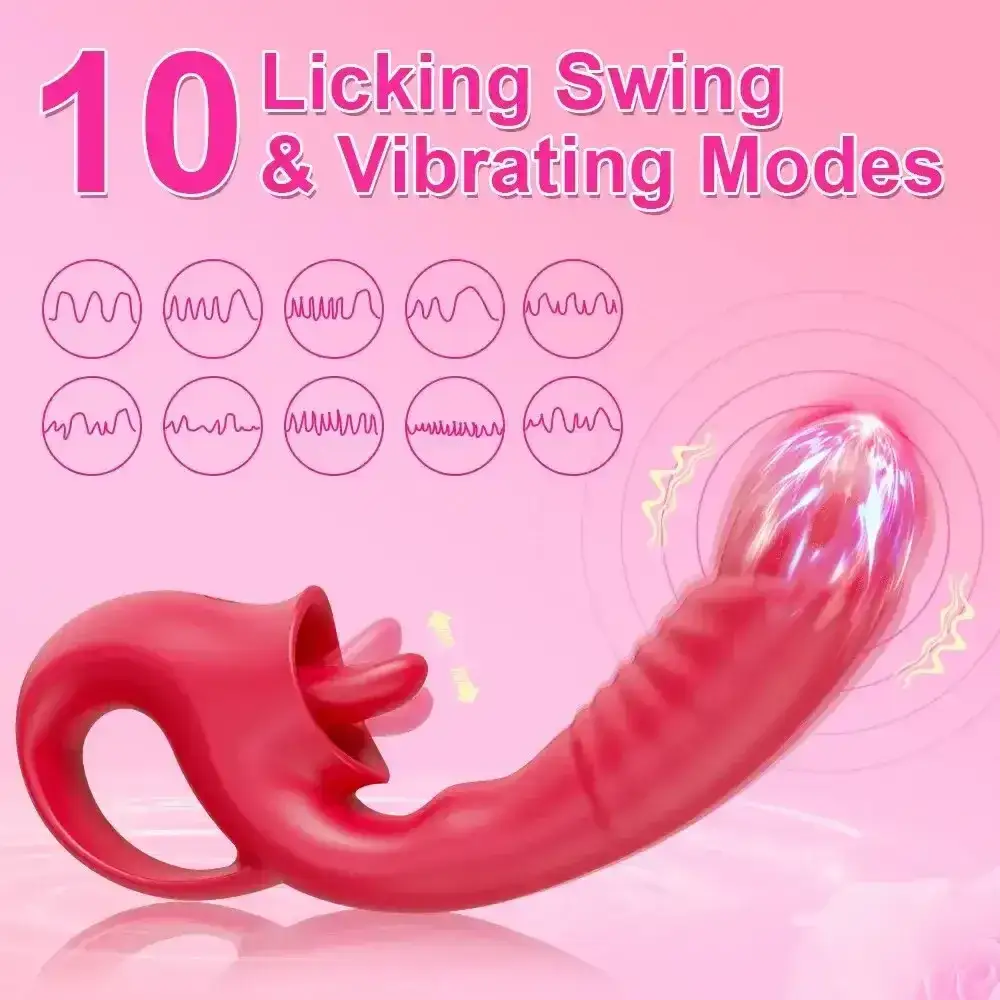 realistic tongue action vibrator pink