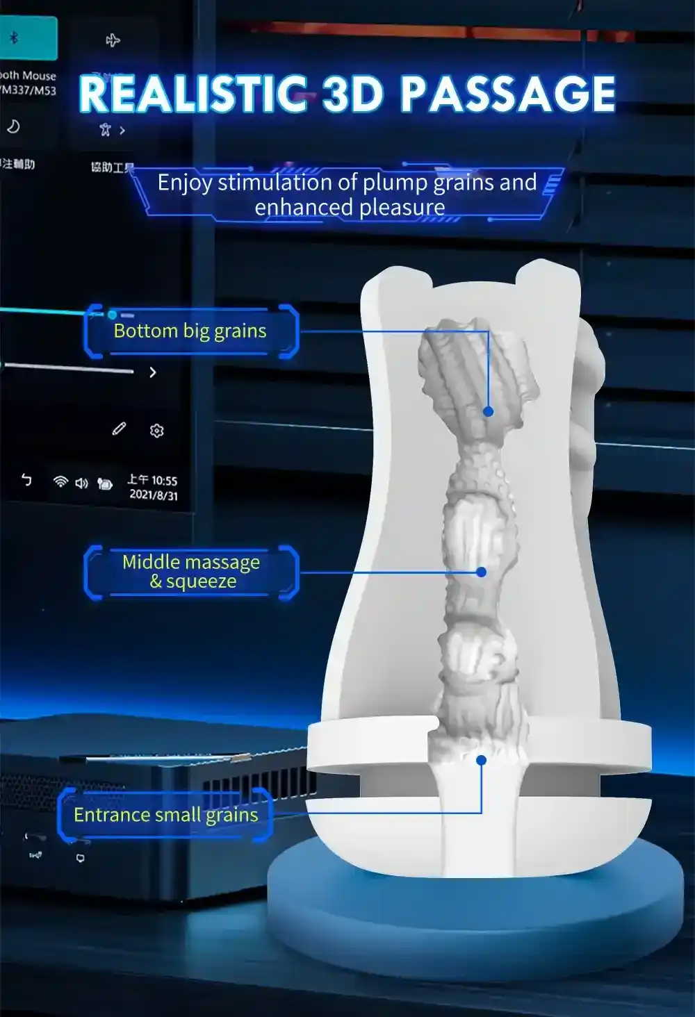 realistic tpe vibrating masturbator
