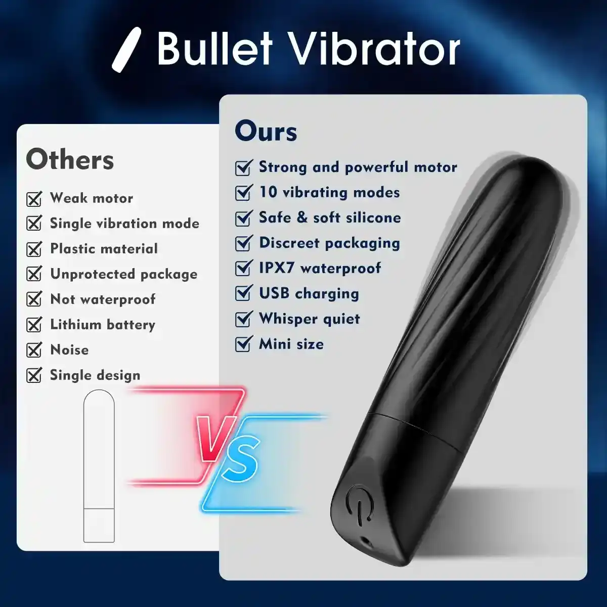 rechargeable bullet vibrator waterproof