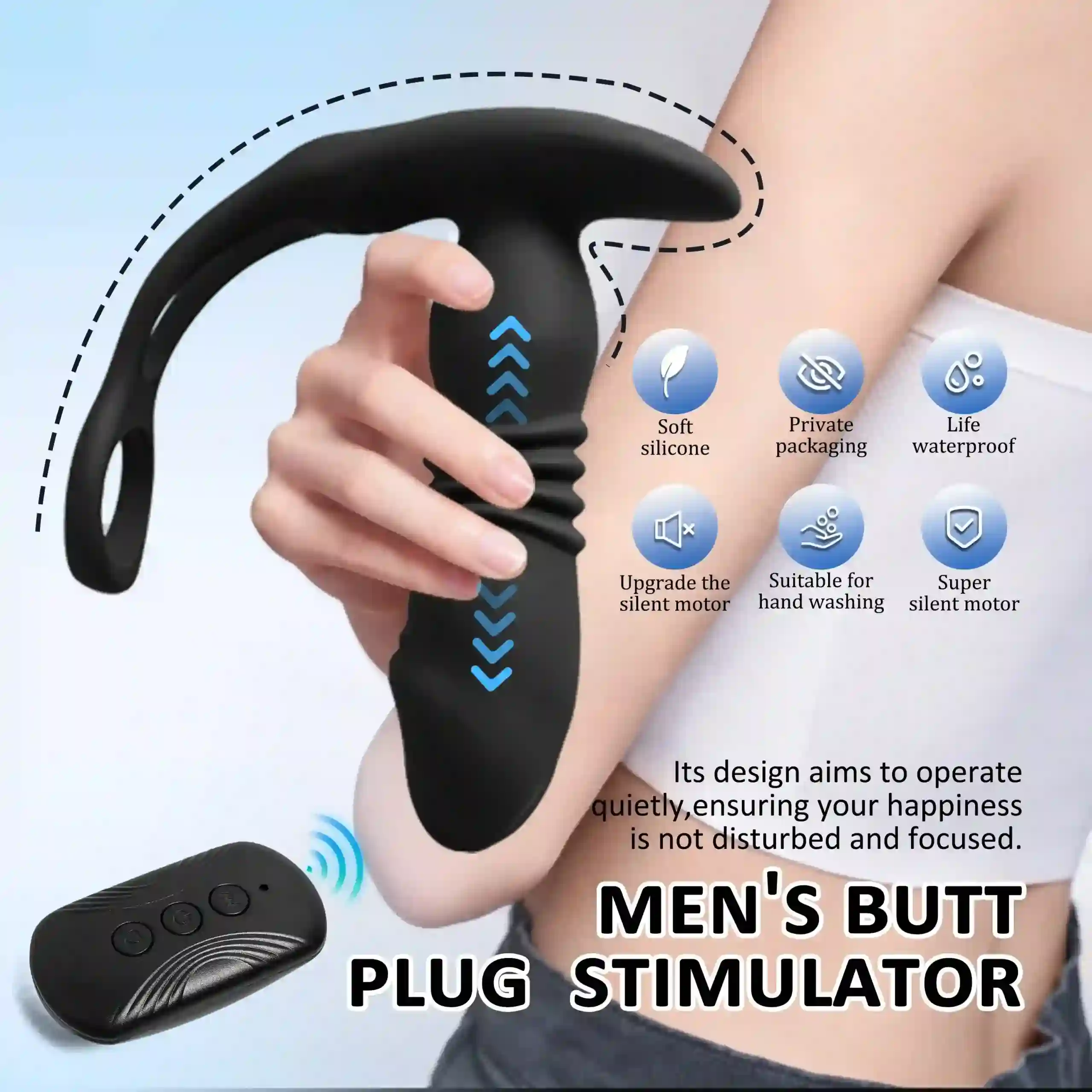 rechargeable prostate massager dual rings