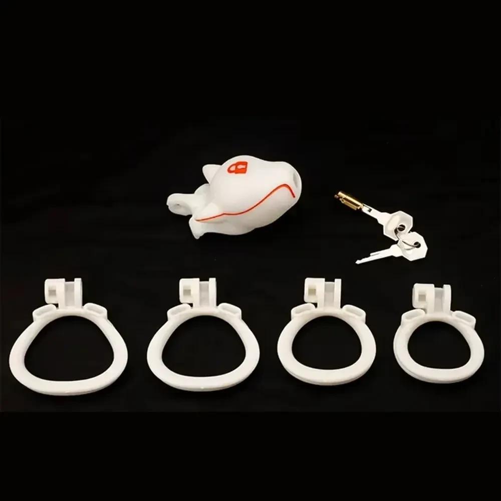 red plastic dog head penis cage