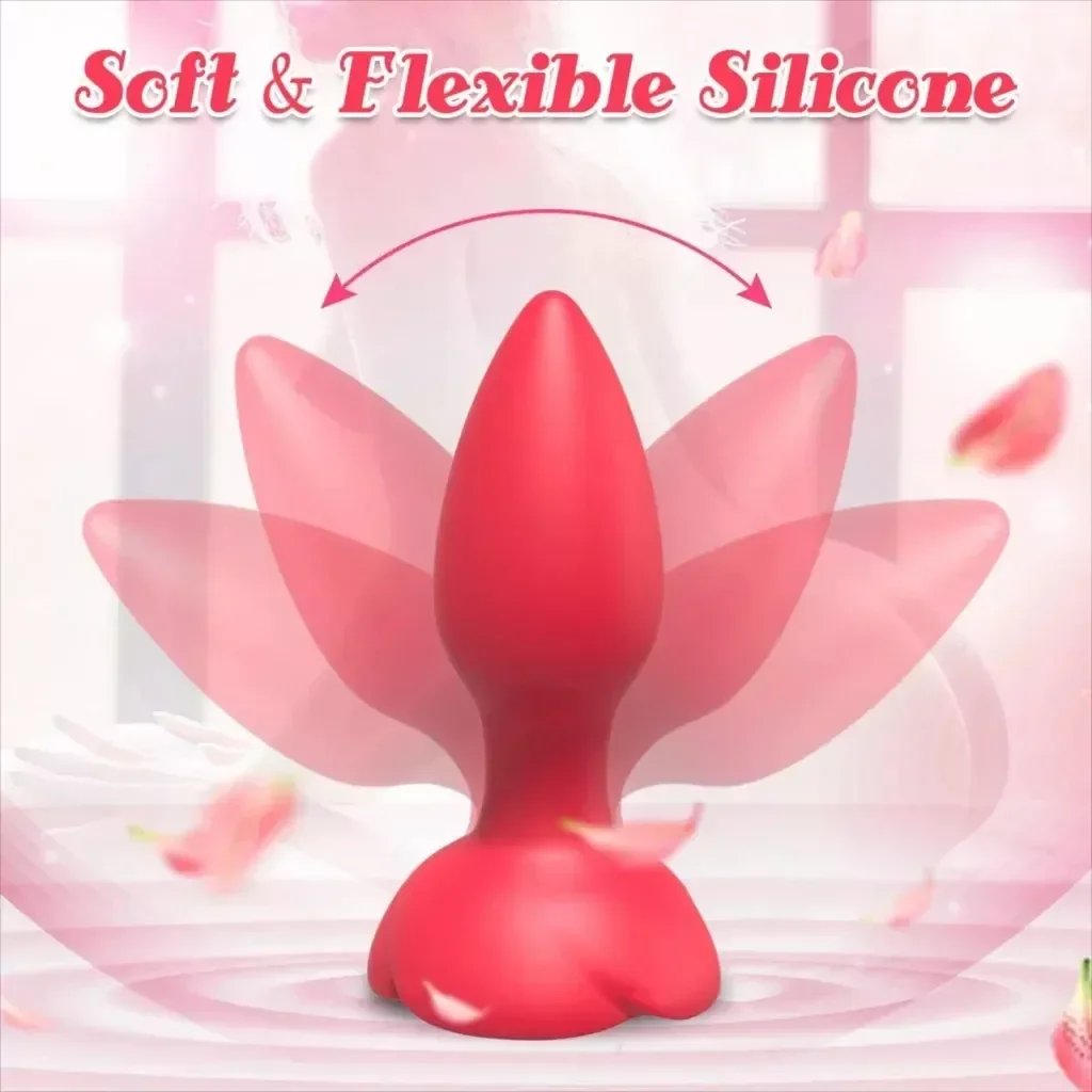 rose design anal prostate vibrator silicone
