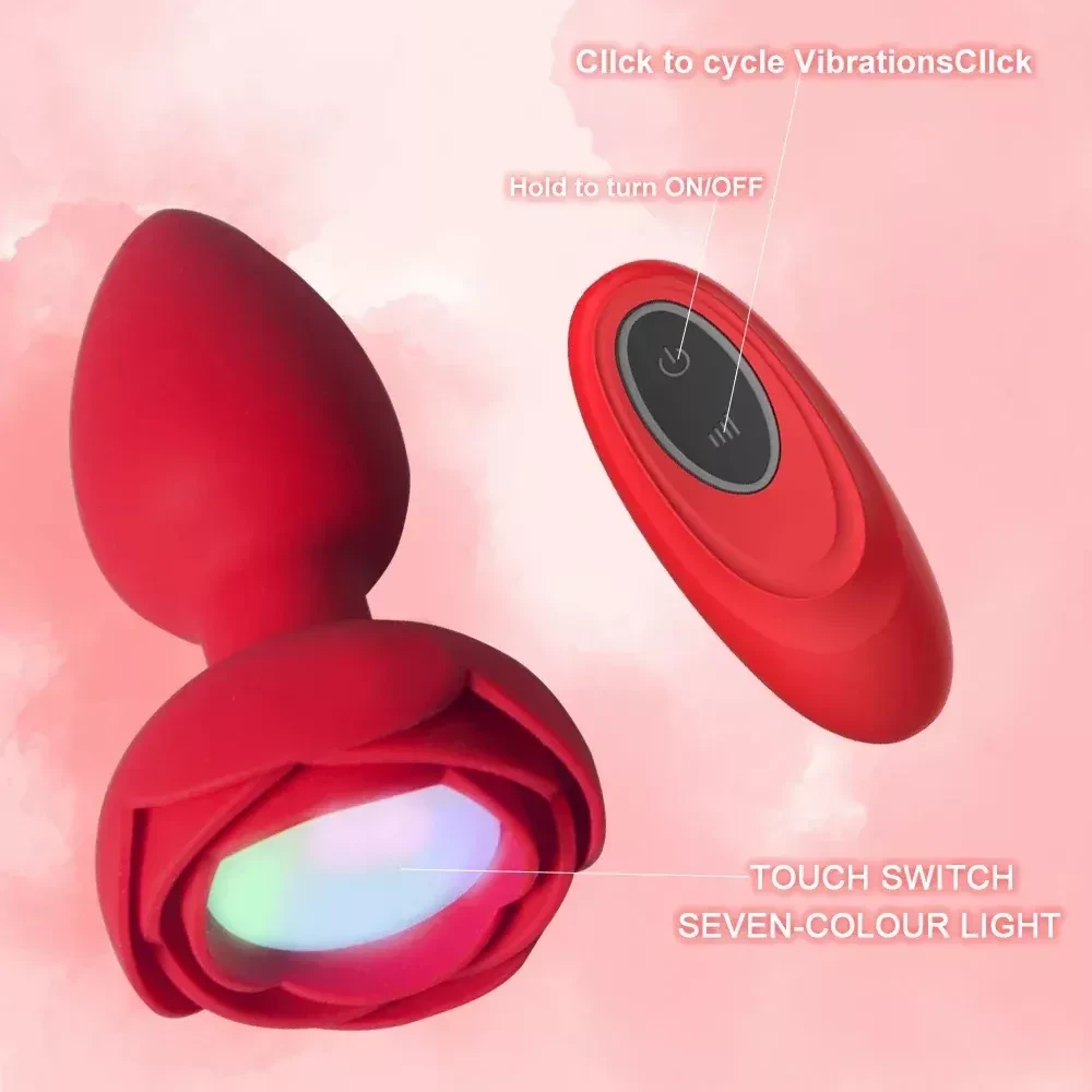 rose design vibrating anal toy
