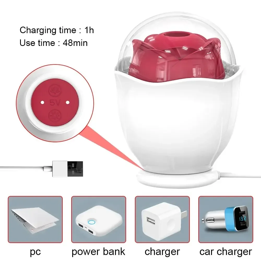 rose flower shape clitoral massager
