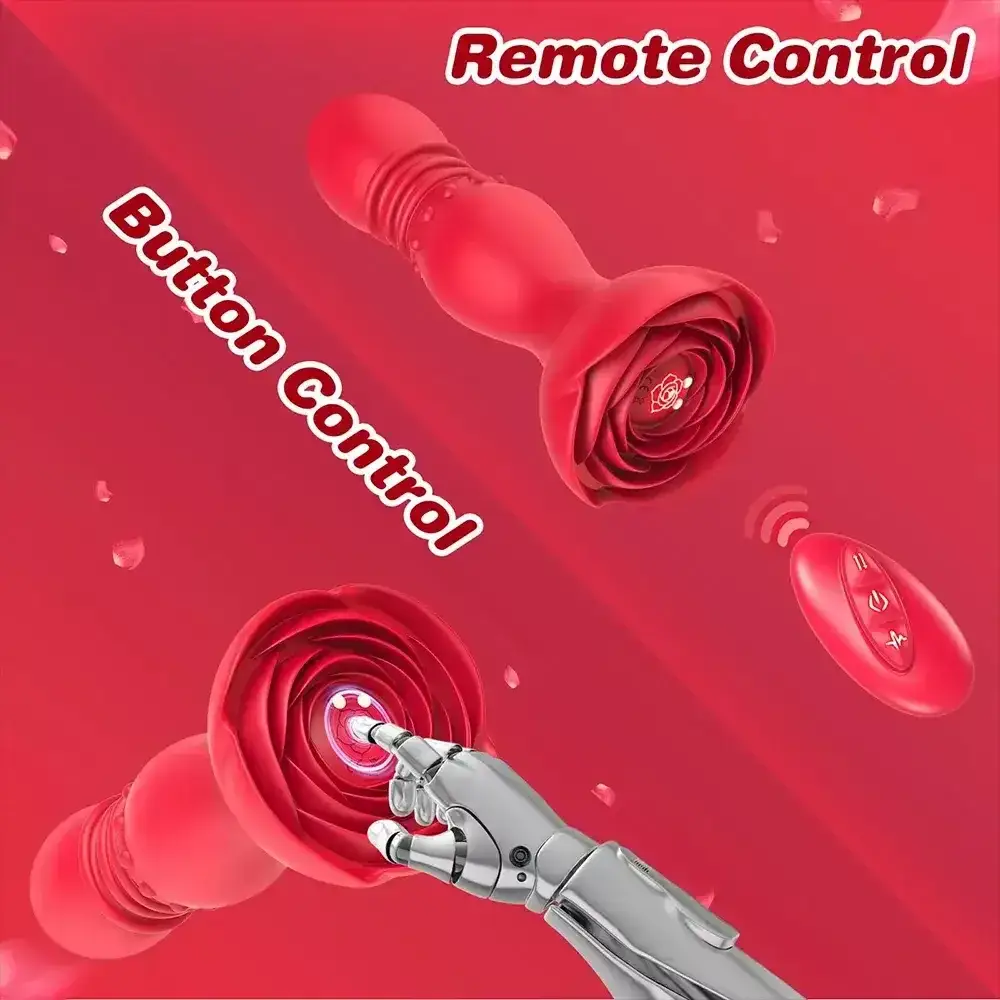 rose shaped anal plug silicone