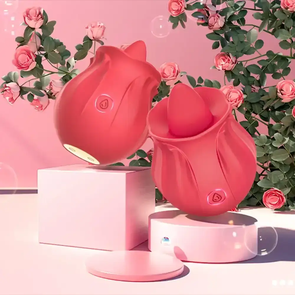 rose shaped clitoral vibrator silicone
