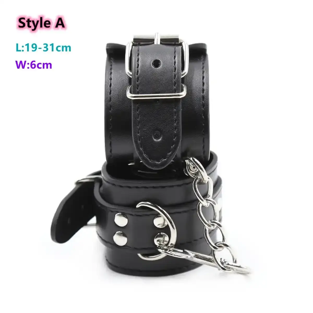secure fit pu leather handcuffs