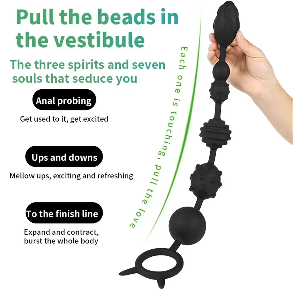 secure ring handle anal beads