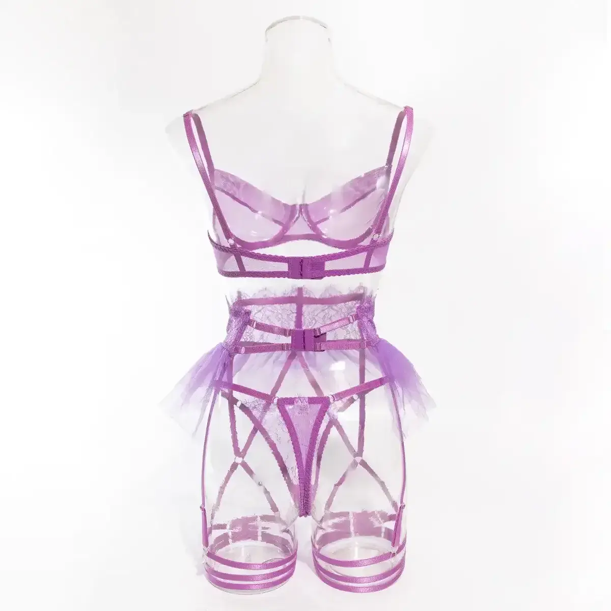 see through mesh bra set