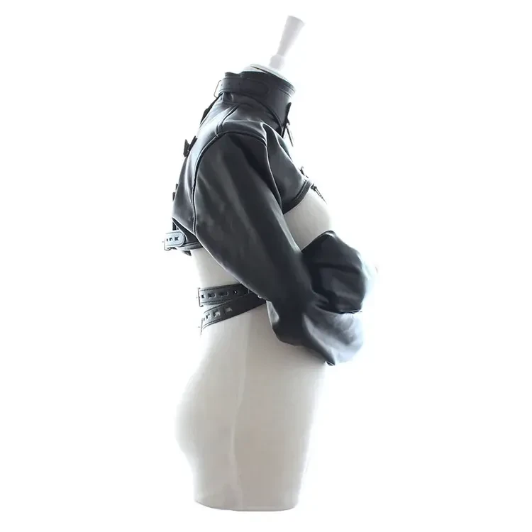 sensual faux leather straitjacket women