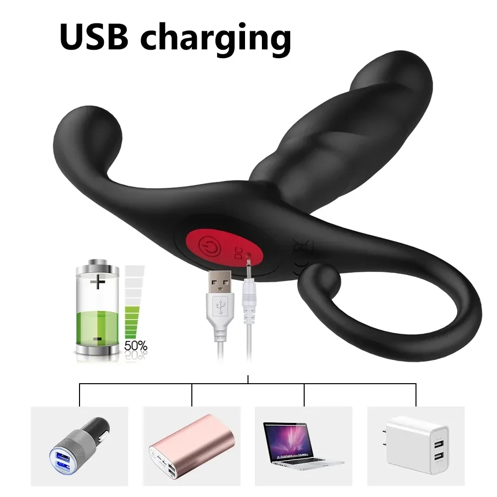 silicone abs prostate massager remote control