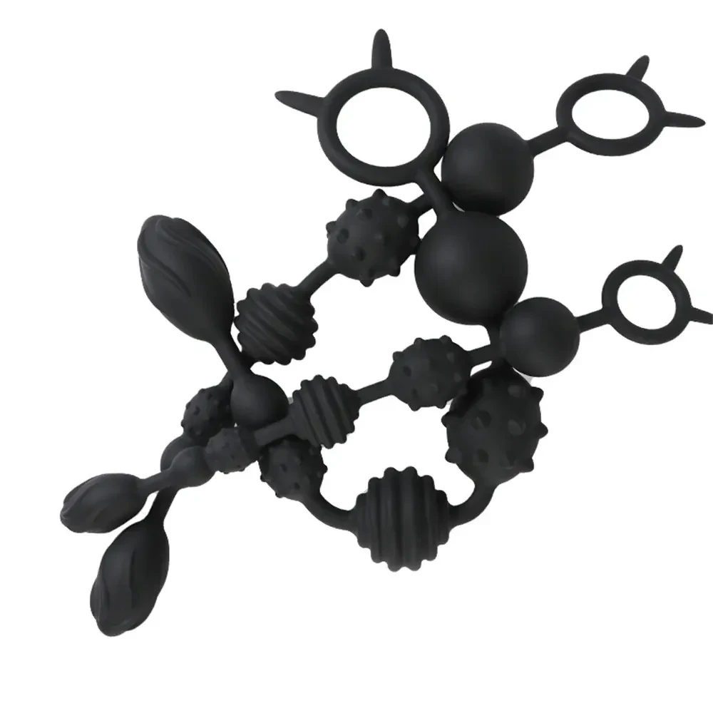silicone anal beads with pull ring