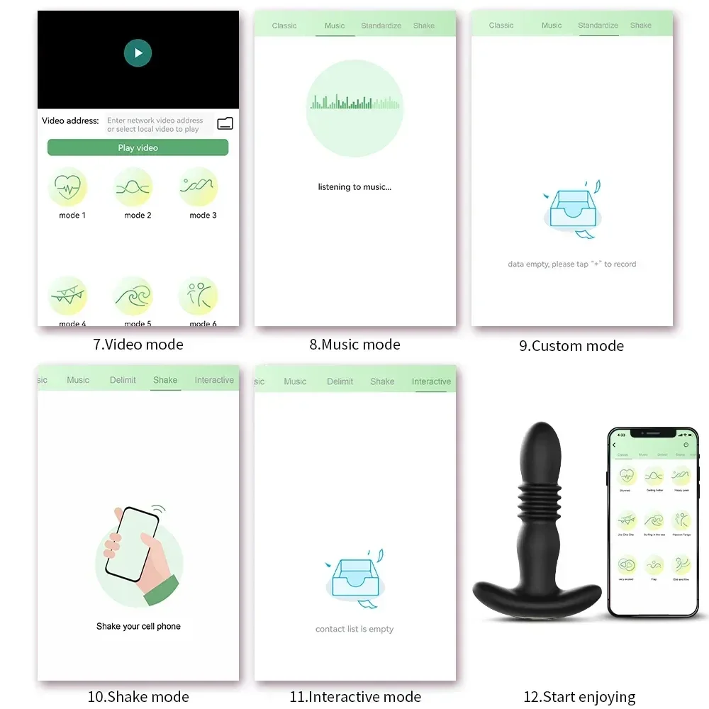 silicone anal plug app features